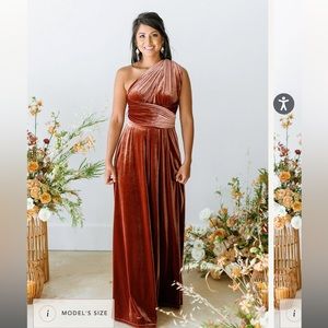Revelry Micah Convertible Velvet Bridesmaid Dress